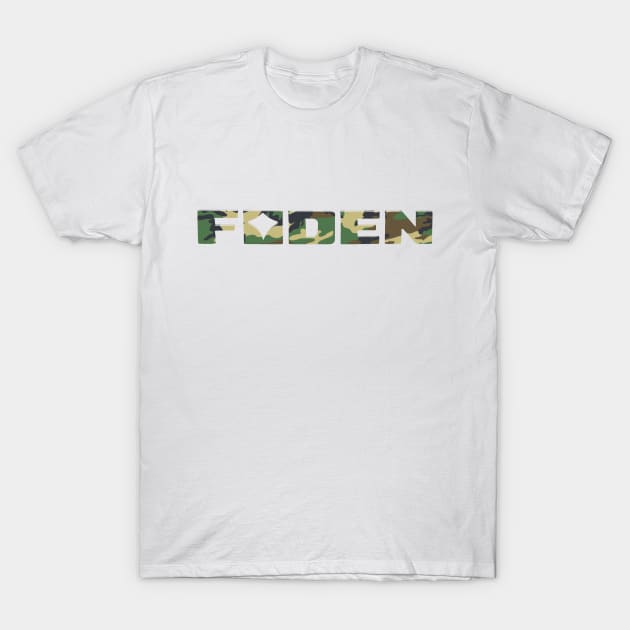 Foden classic 1970s commercial vehicle logo badge camo T-Shirt by soitwouldseem